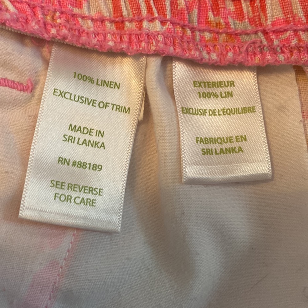 Lilly Pulitzer Linen Beach Shorts EUC - Picture 4 of 5
